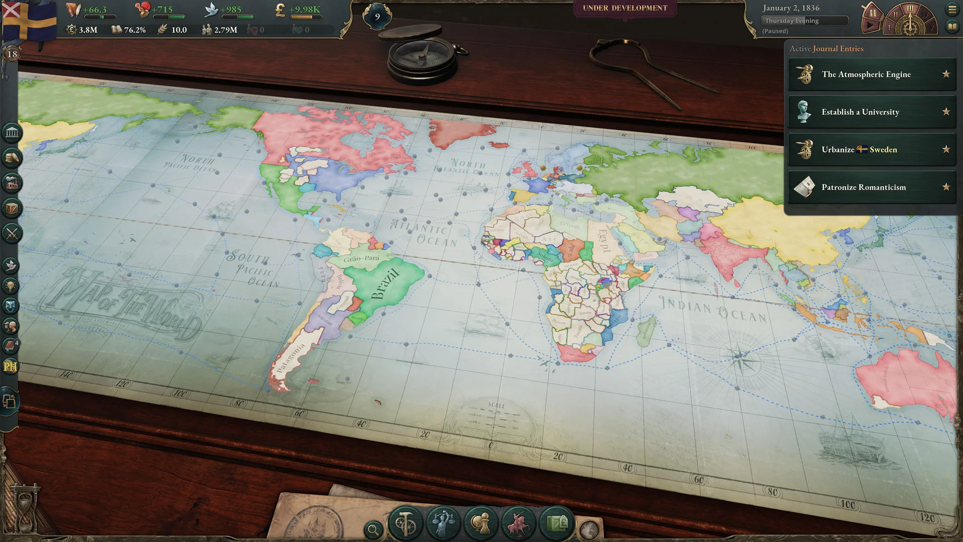 Victoria 3 industrial society map and national economy management