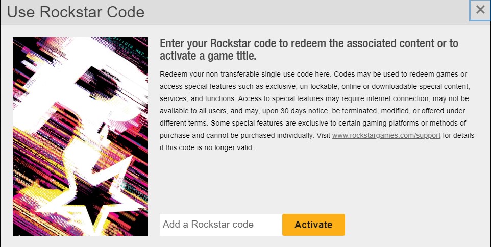 Rockstar Social Club activation window