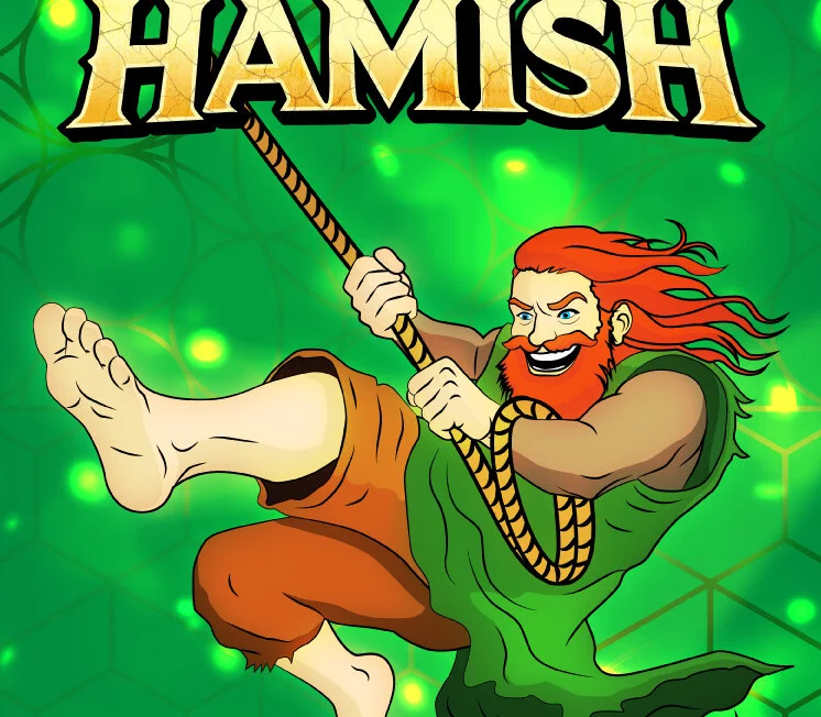 HAMISH cover, momentum action platformer neon lava snow