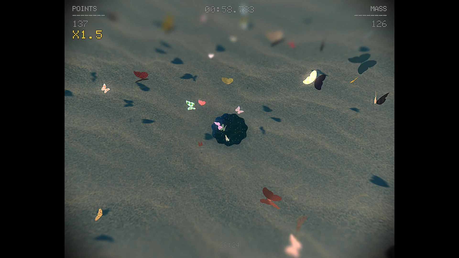 Fill The Void sucking objects as a growing black hole