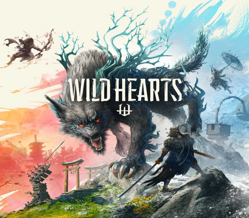 WILD HEARTS cover with a hunter and a wolf-like beast in red light.