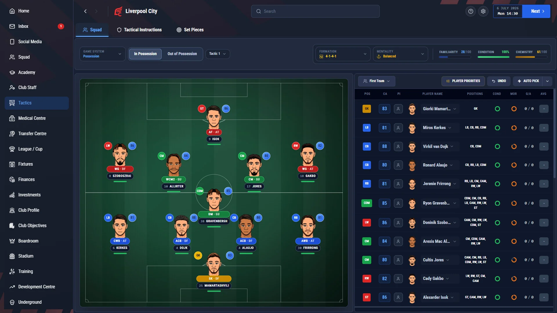 Pro Soccer Manager 27 transfers