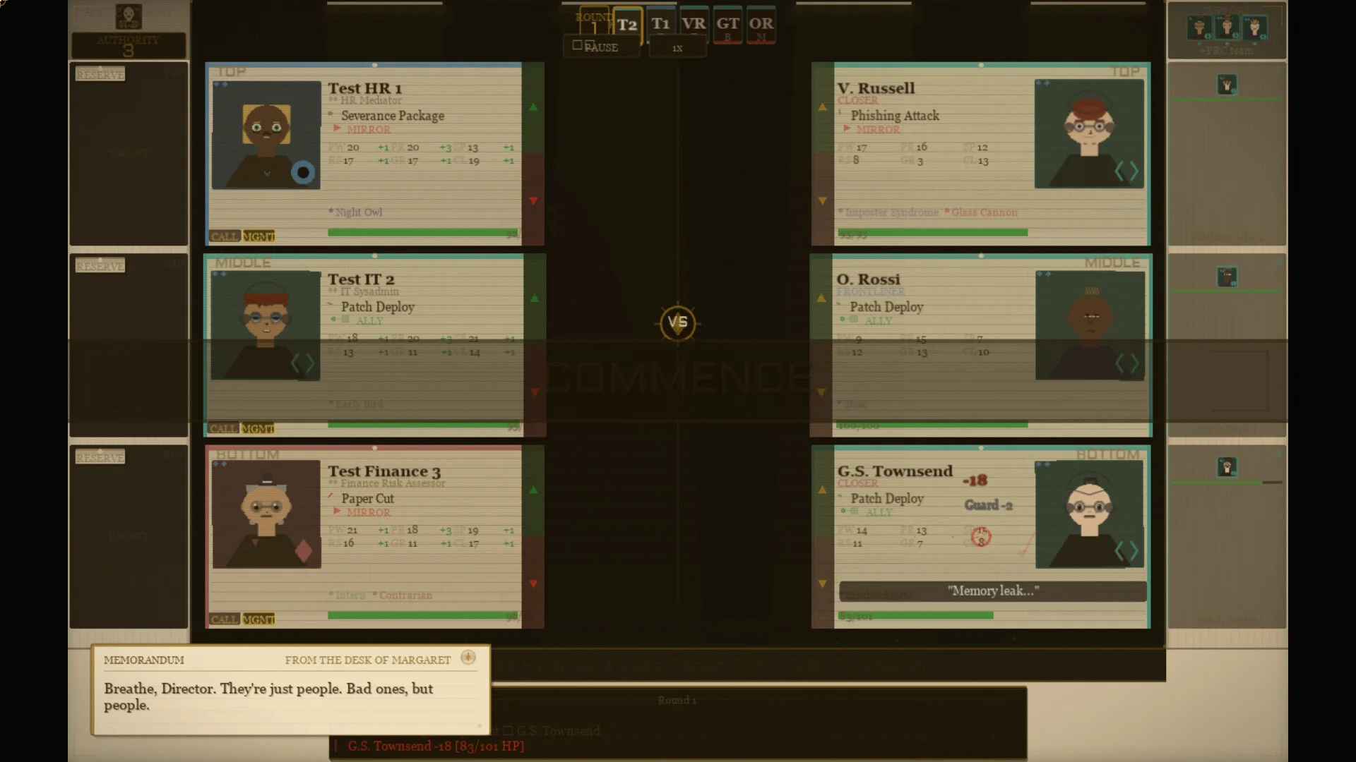 Downer Management 3v3 Top Bottom Middle auto-battle line