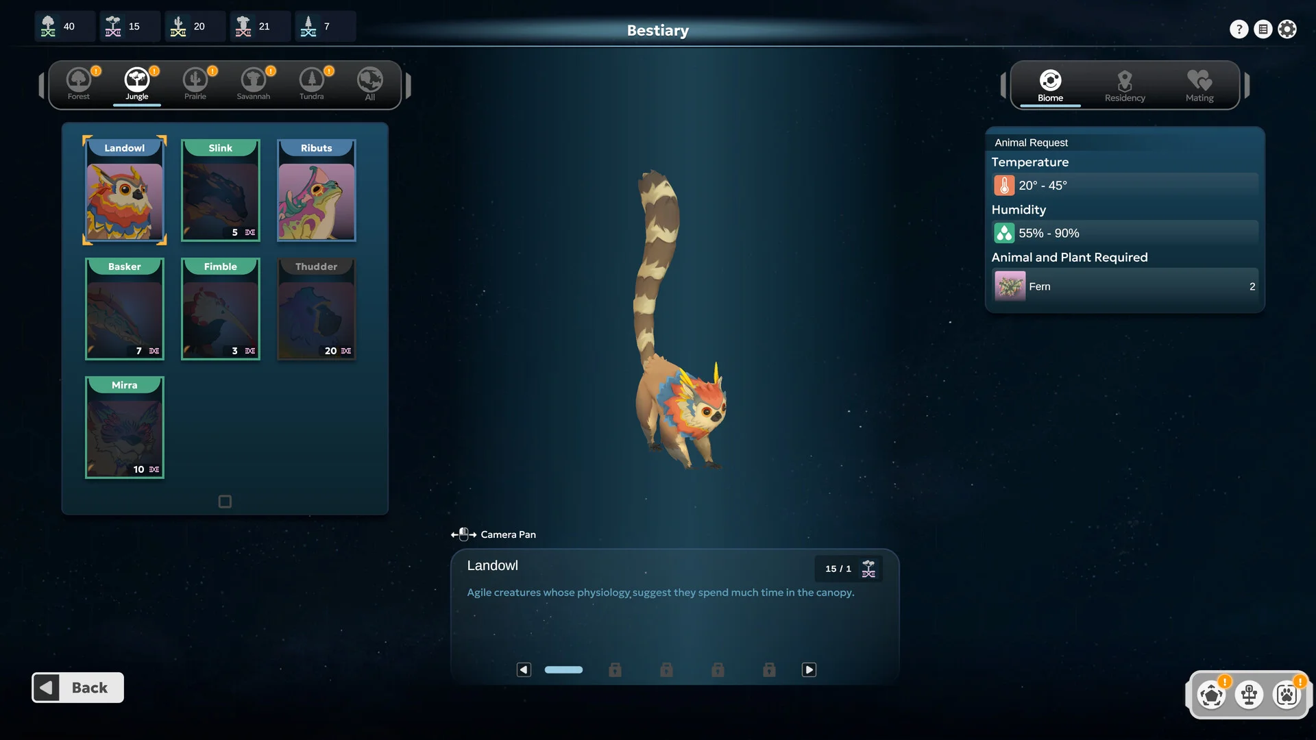 BioEden cozy wildlife sanctuary management gameplay screenshot