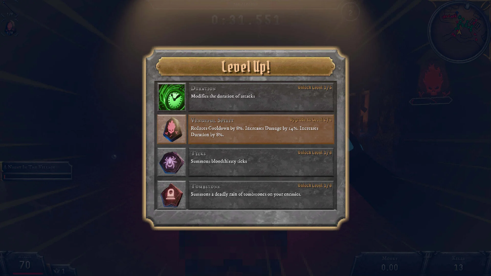 Bloodshed permanent upgrade selection