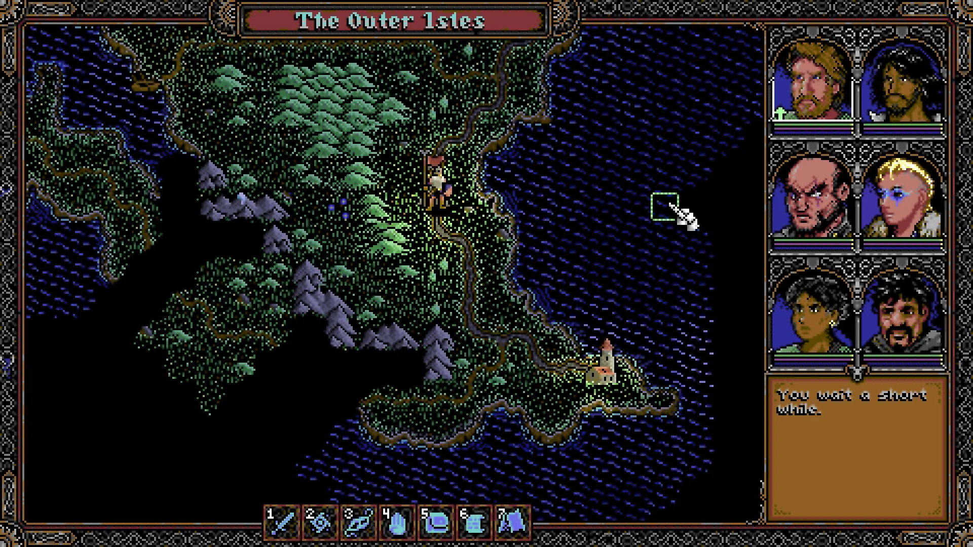 SKALD 8-bit grim-dark village at night