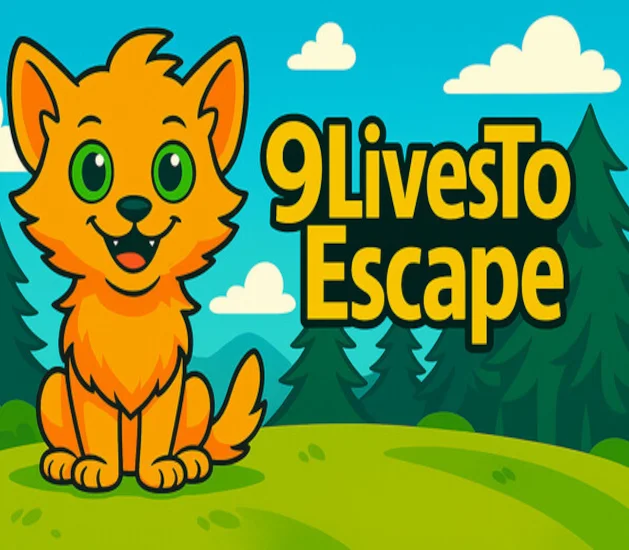 9 Lives To Escape Steam cover, orange cat on spikes