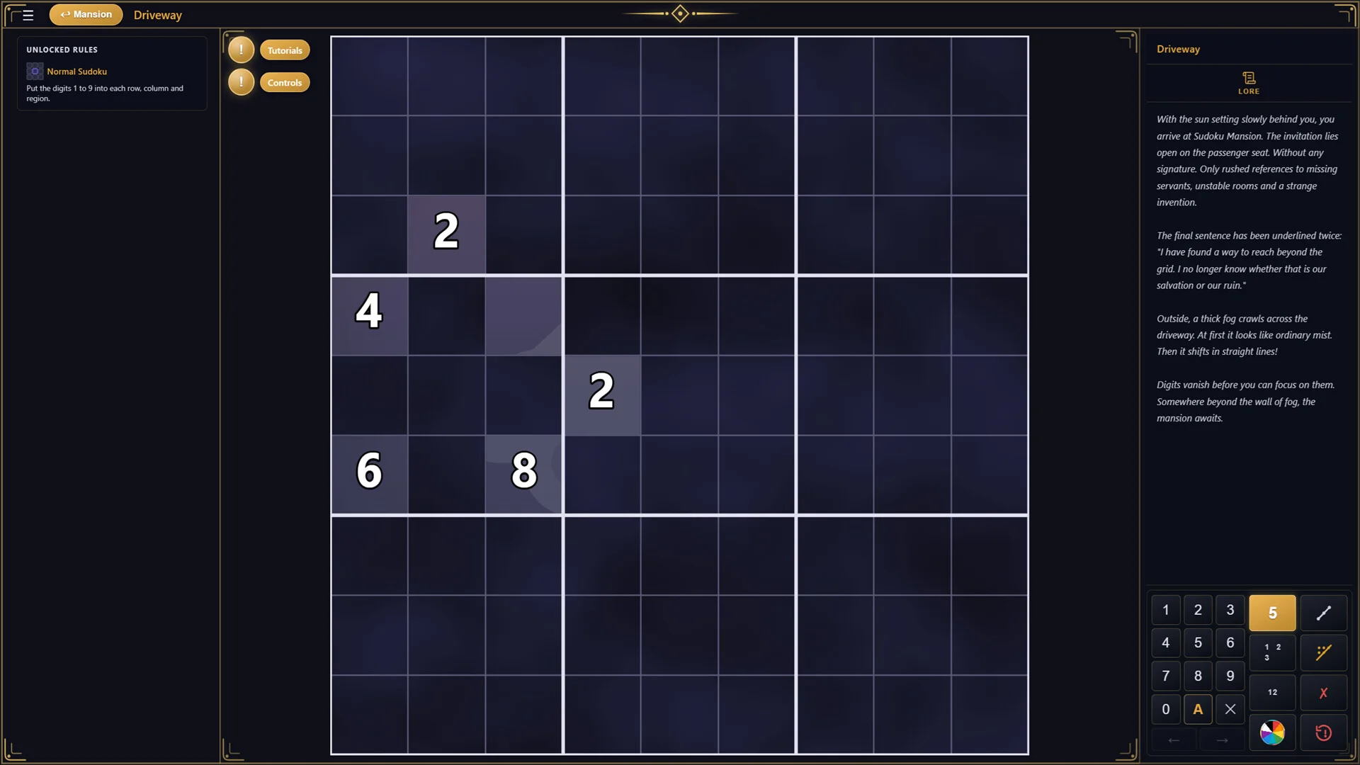 Sudoku Mansion Nurator variant screenshot