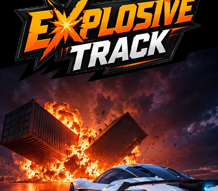 Explosive Track cover, crazy arcade racing disaster courses