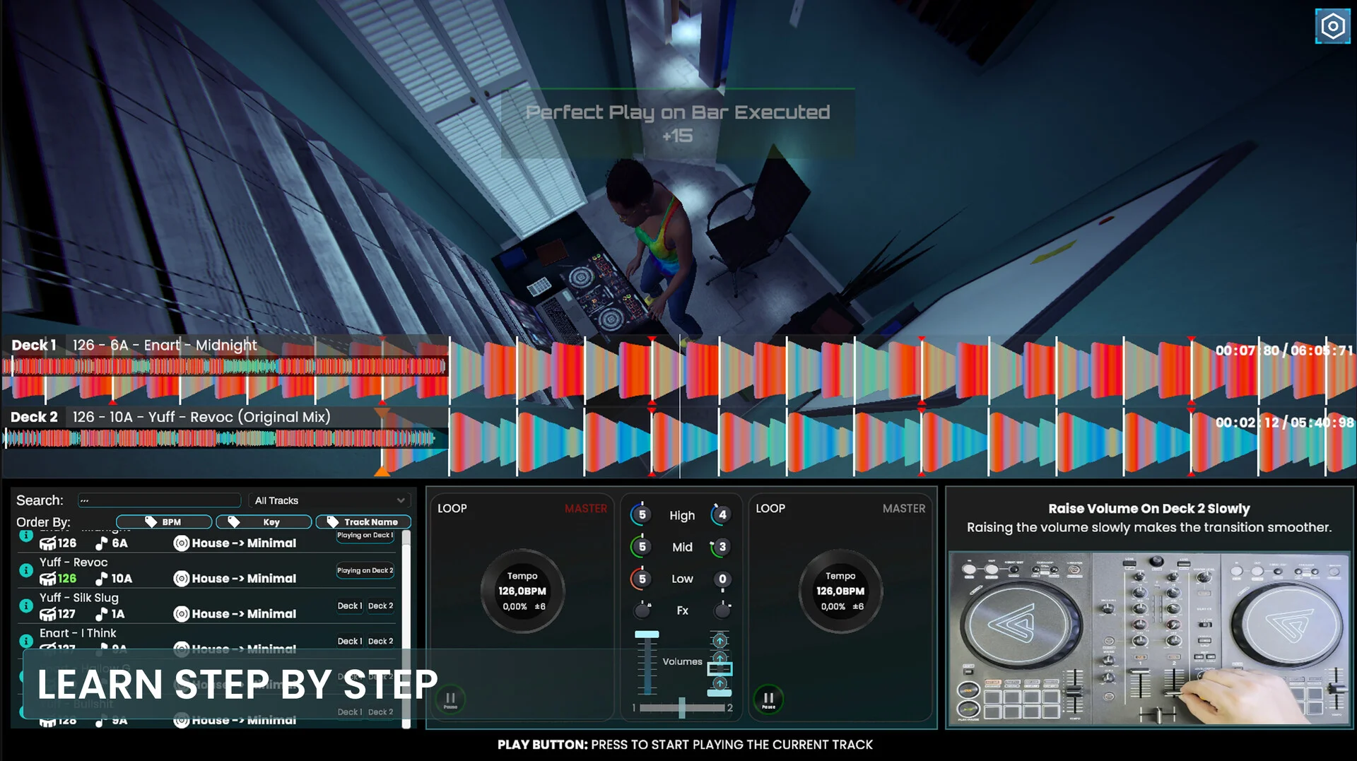 DJ Life Simulator mouse and keyboard mixing
