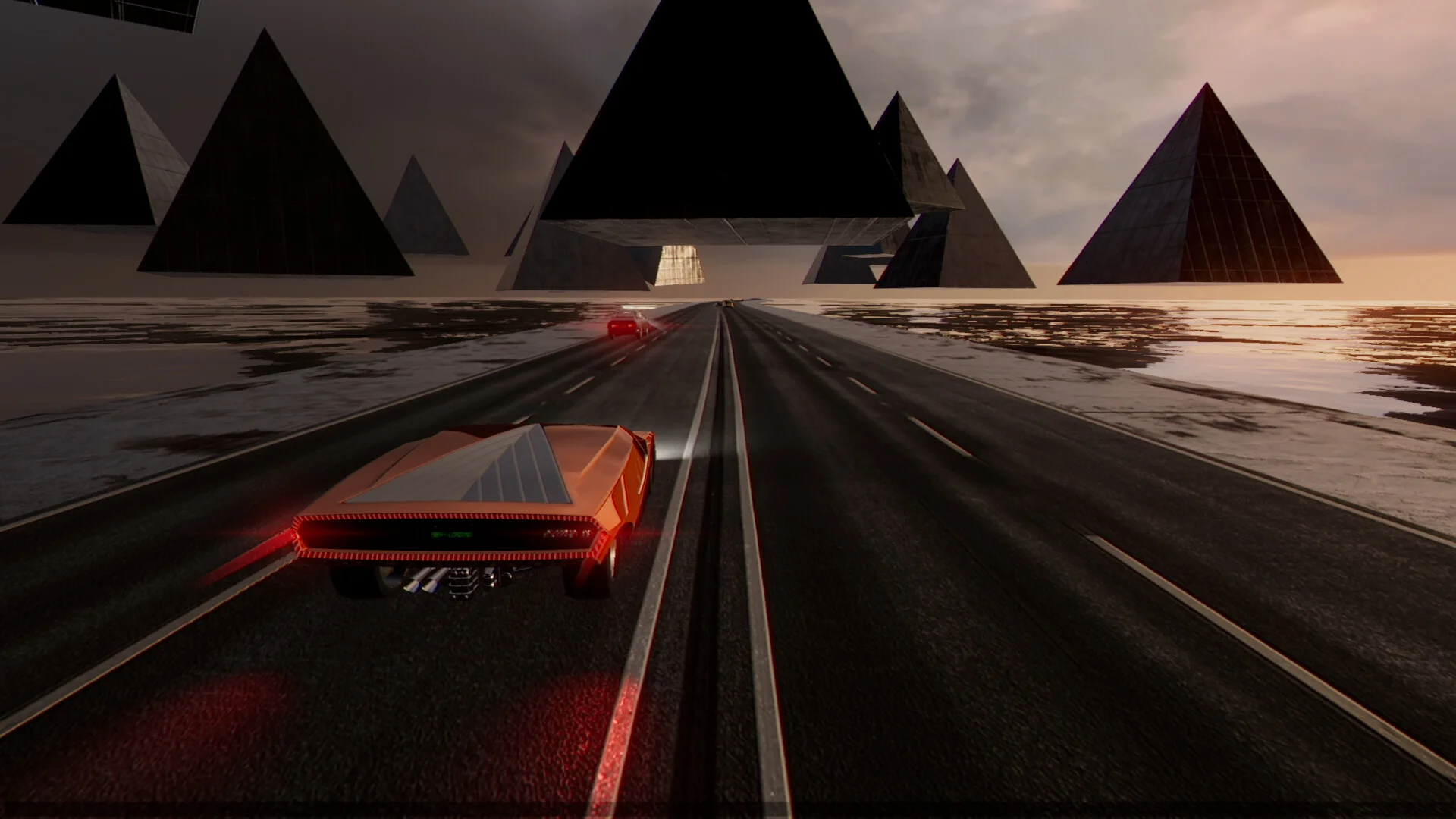 Retrowave 2 neon road run screenshot