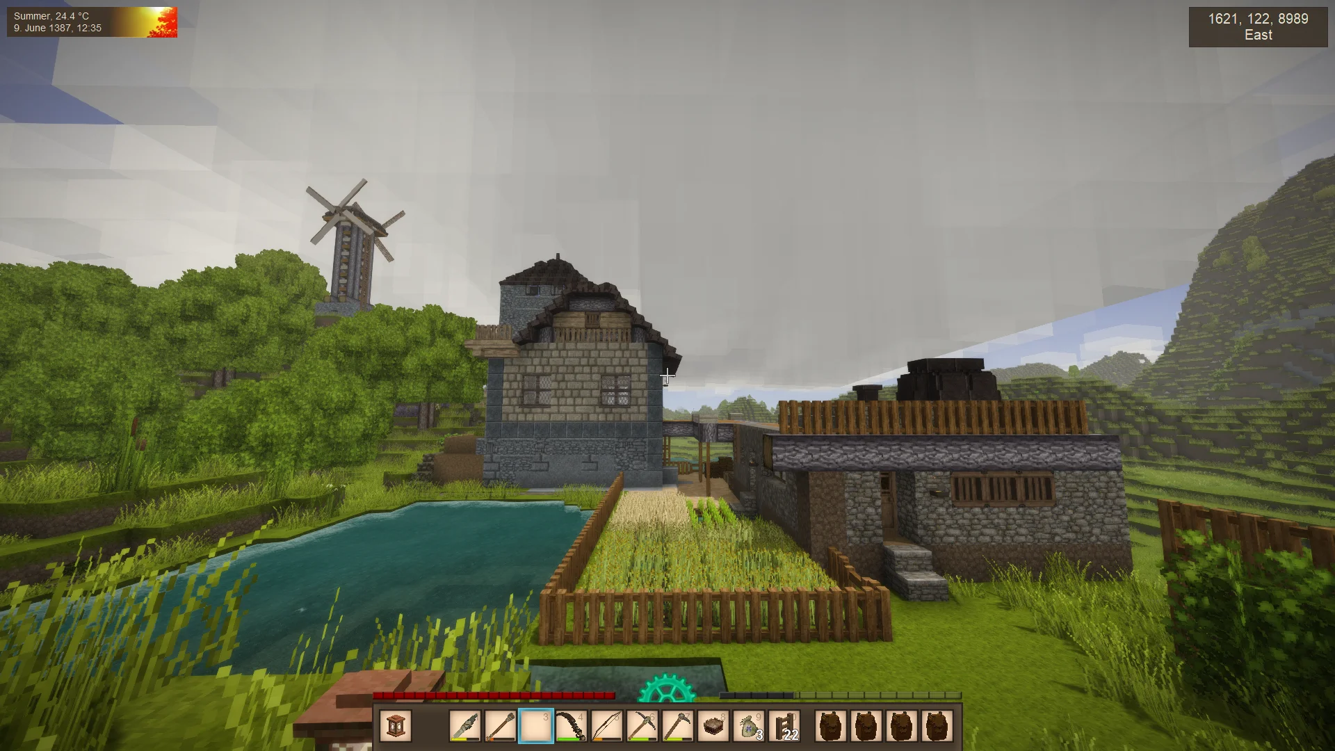 Vintage Story multiplayer village on a dedicated server