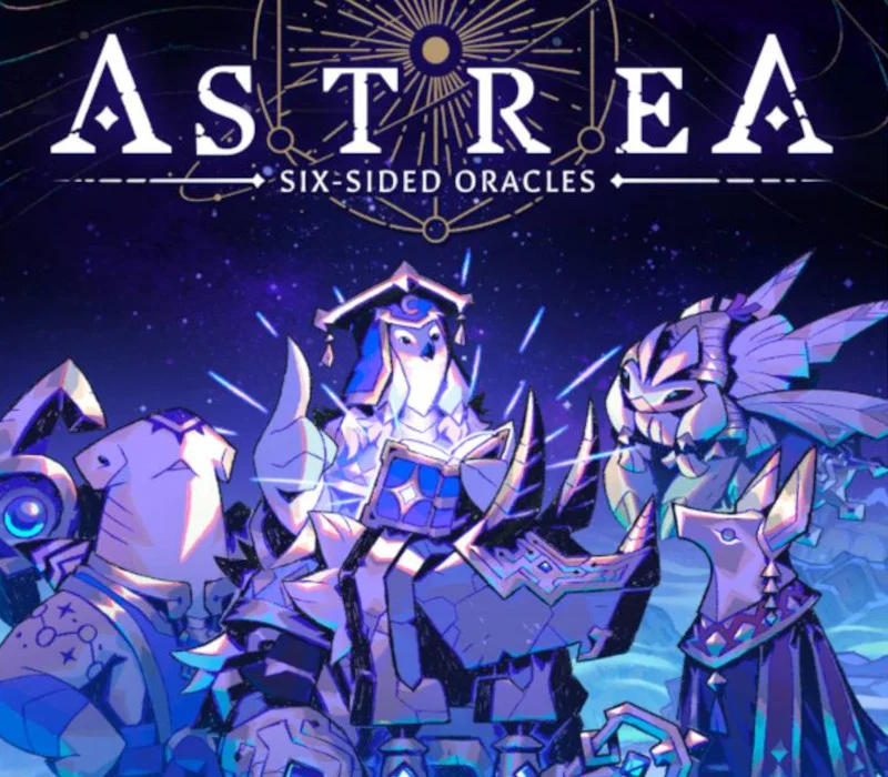 Astrea: Six-Sided Oracles cover: four oracles under a gold star, purple sky