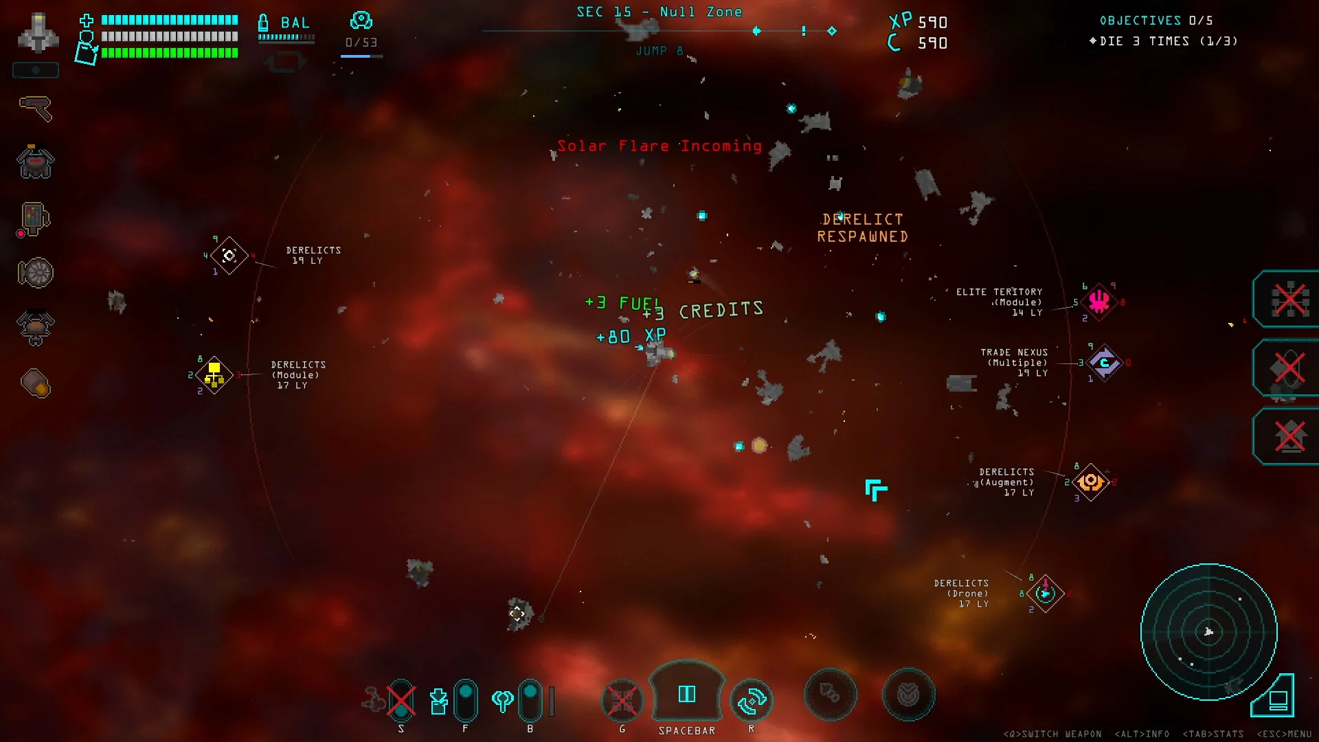 Void Salvage ship upgrade strategy simulation scene