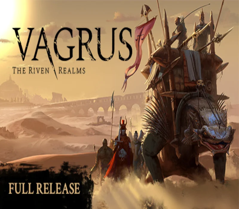 Vagrus cover, spiked lizard with a howdah and a rider, desert caravan, FULL RELEASE under the title