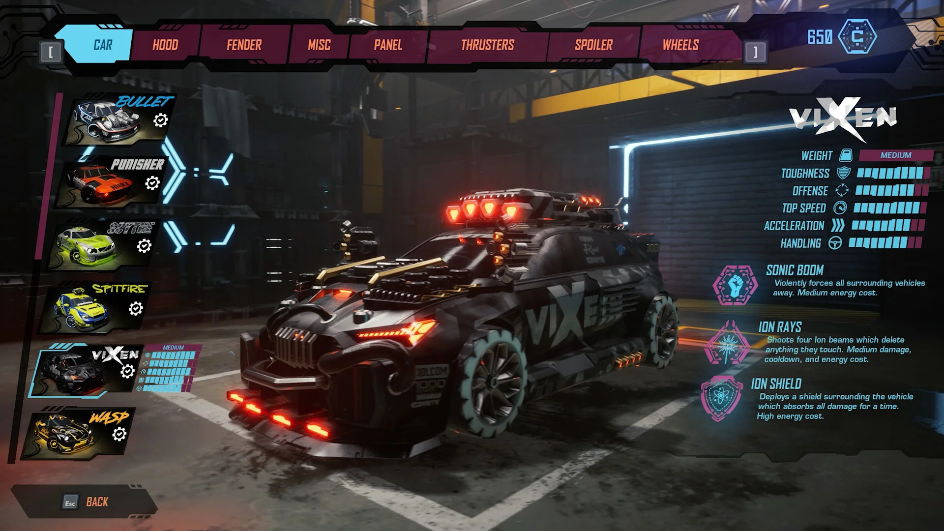 Cyber Clutch vehicle combat with weapons firing