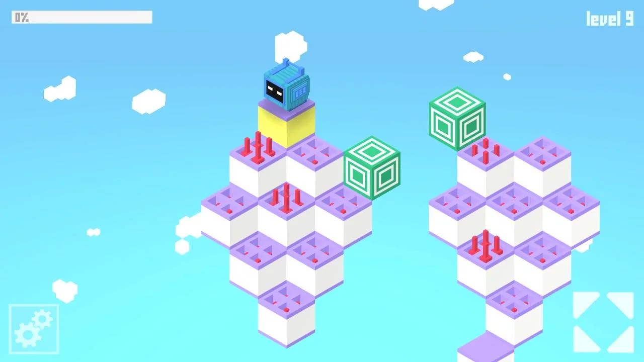 Voxel Bot Windows Steam controller session on a cube stage