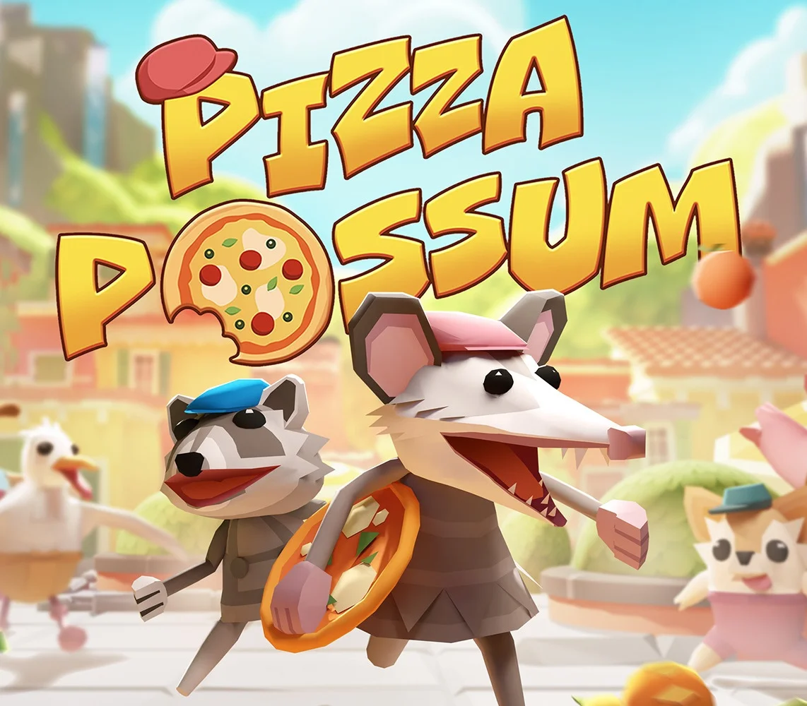 Pizza Possum split-screen local co-op grabbing pizza off a counter