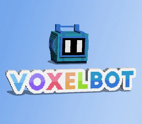 Voxel Bot diagonal hop onto a cube turning purple