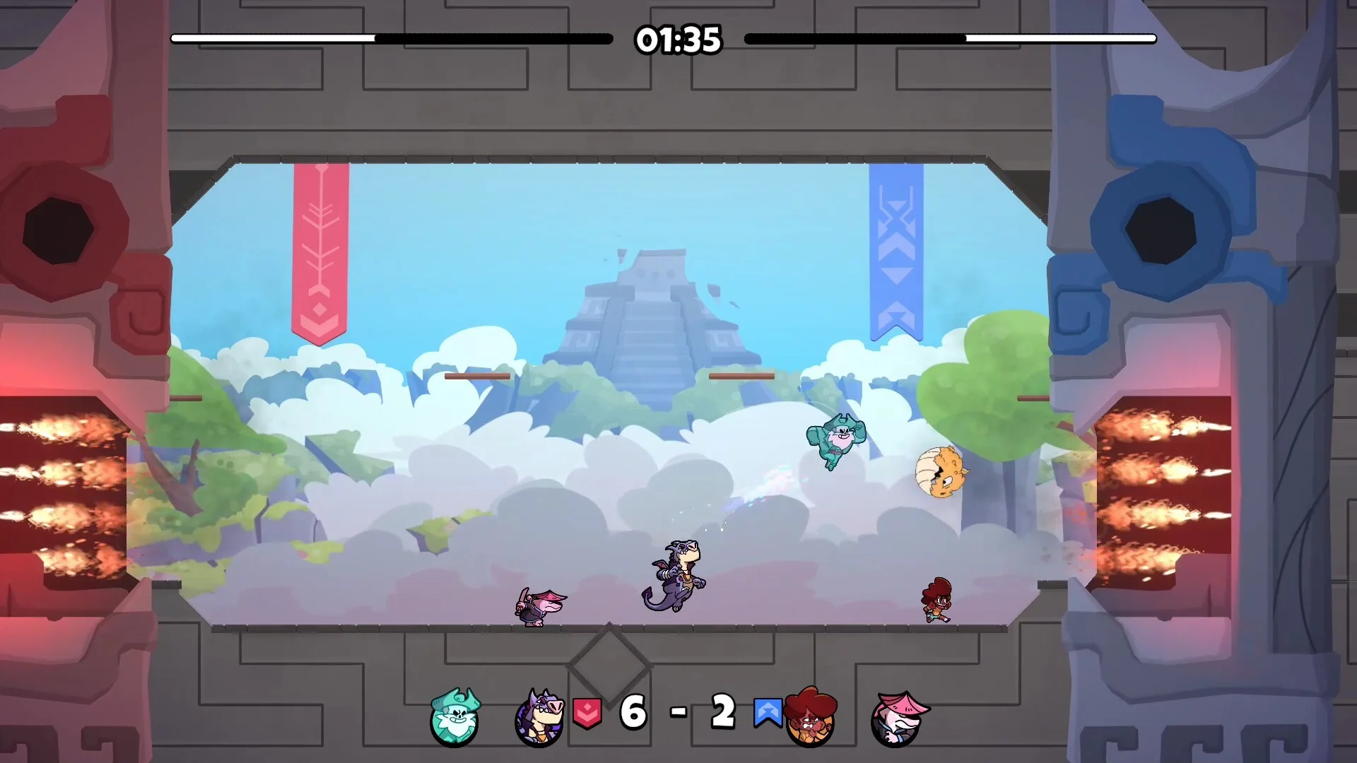 Heroes of the Triangle Mask Rush parry sabotage party platformer screenshot