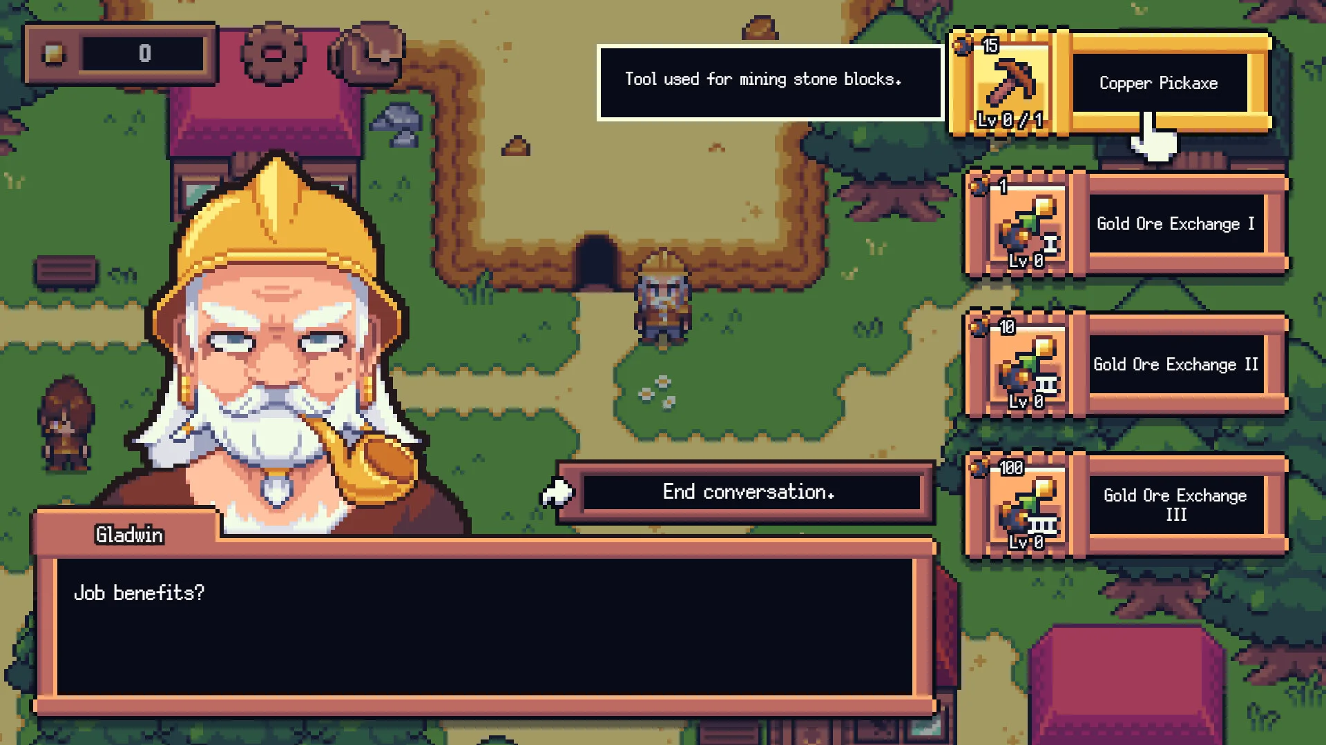 Greedy Greedy Gnomes sleepy RPG town upgrades screenshot