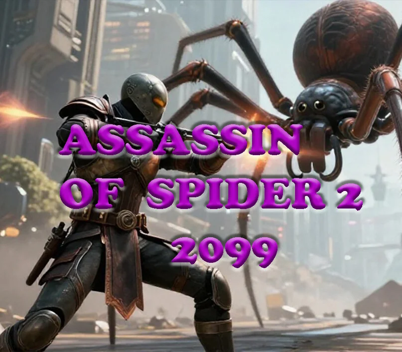 Assassin Of Spider 2: 2099 cover of a sci-fi spider hunt