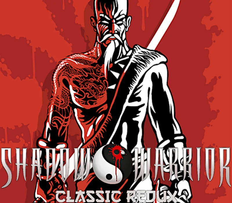 Red Shadow Warrior Classic Redux cover with Lo Wang and a sword.