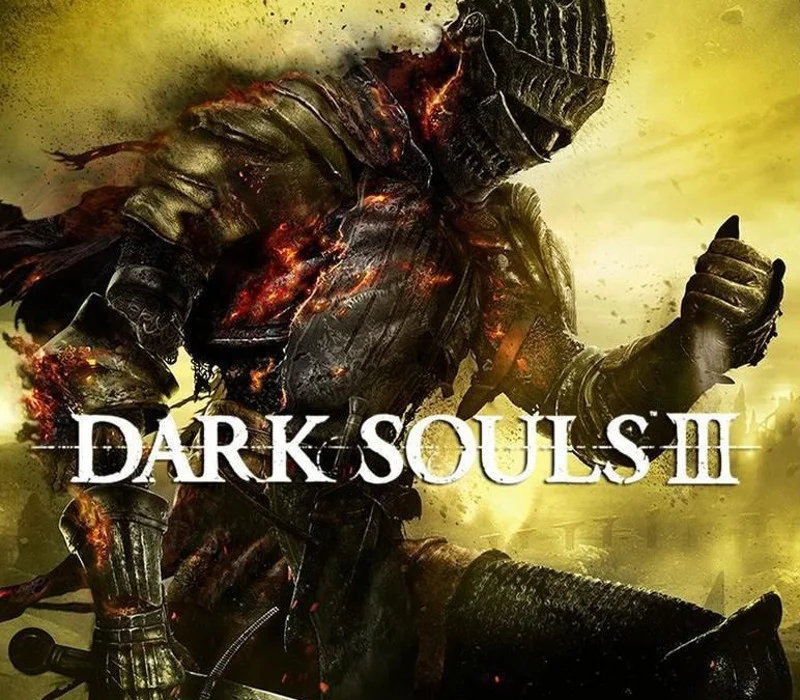 Cover: armored knight with ember cracks gripping a greatsword under the DARK SOULS III logo
