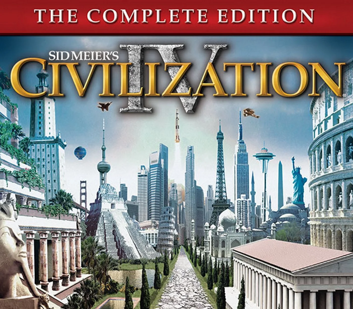 Civilization IV Complete Edition cover of a classical city and modern towers