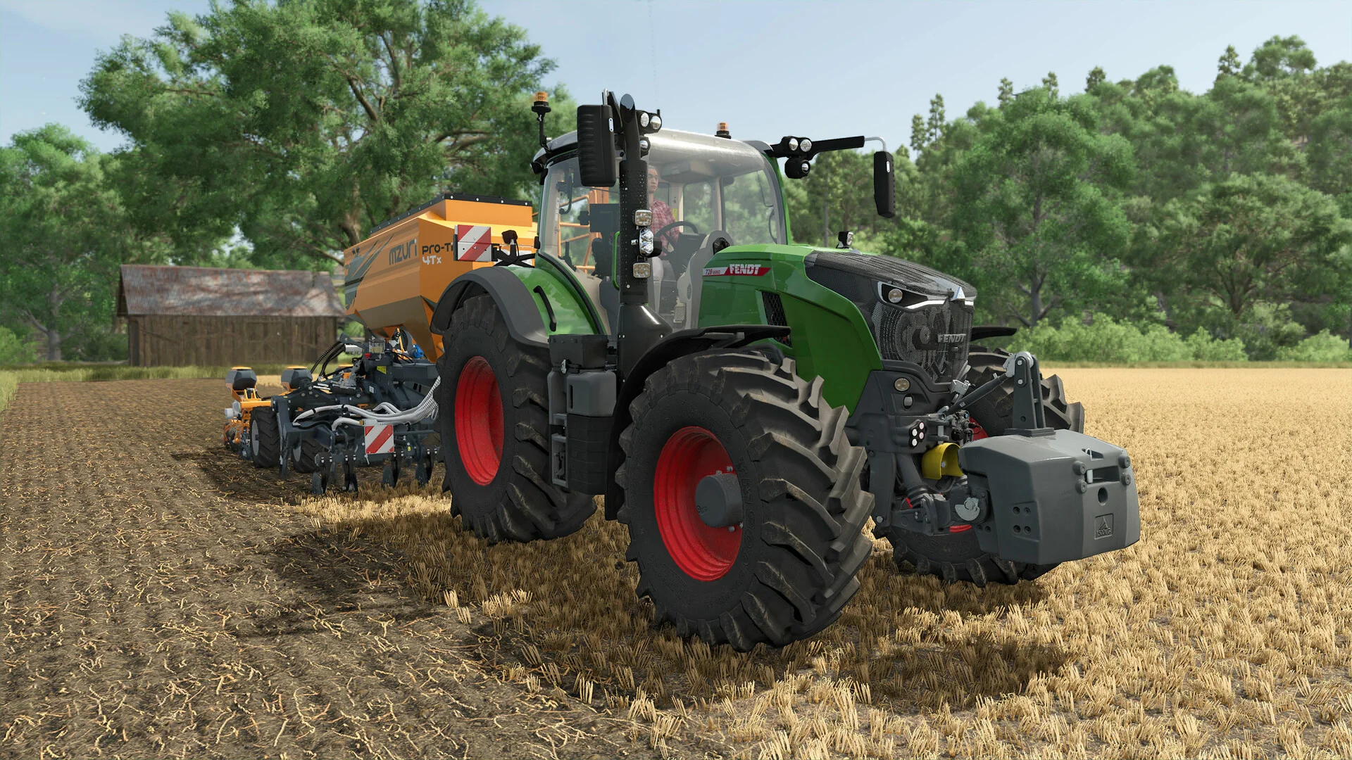 Farming Simulator 25 production chain inside a farm shop