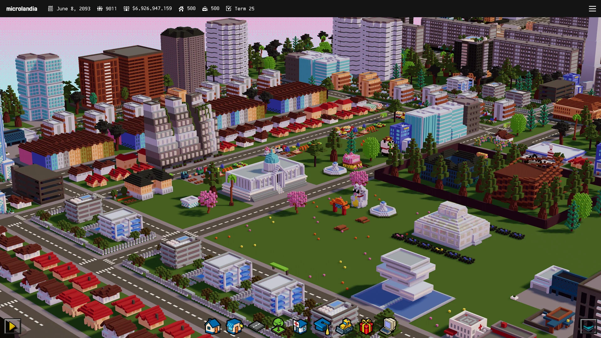 Microlandia per-citizen jobs and rent