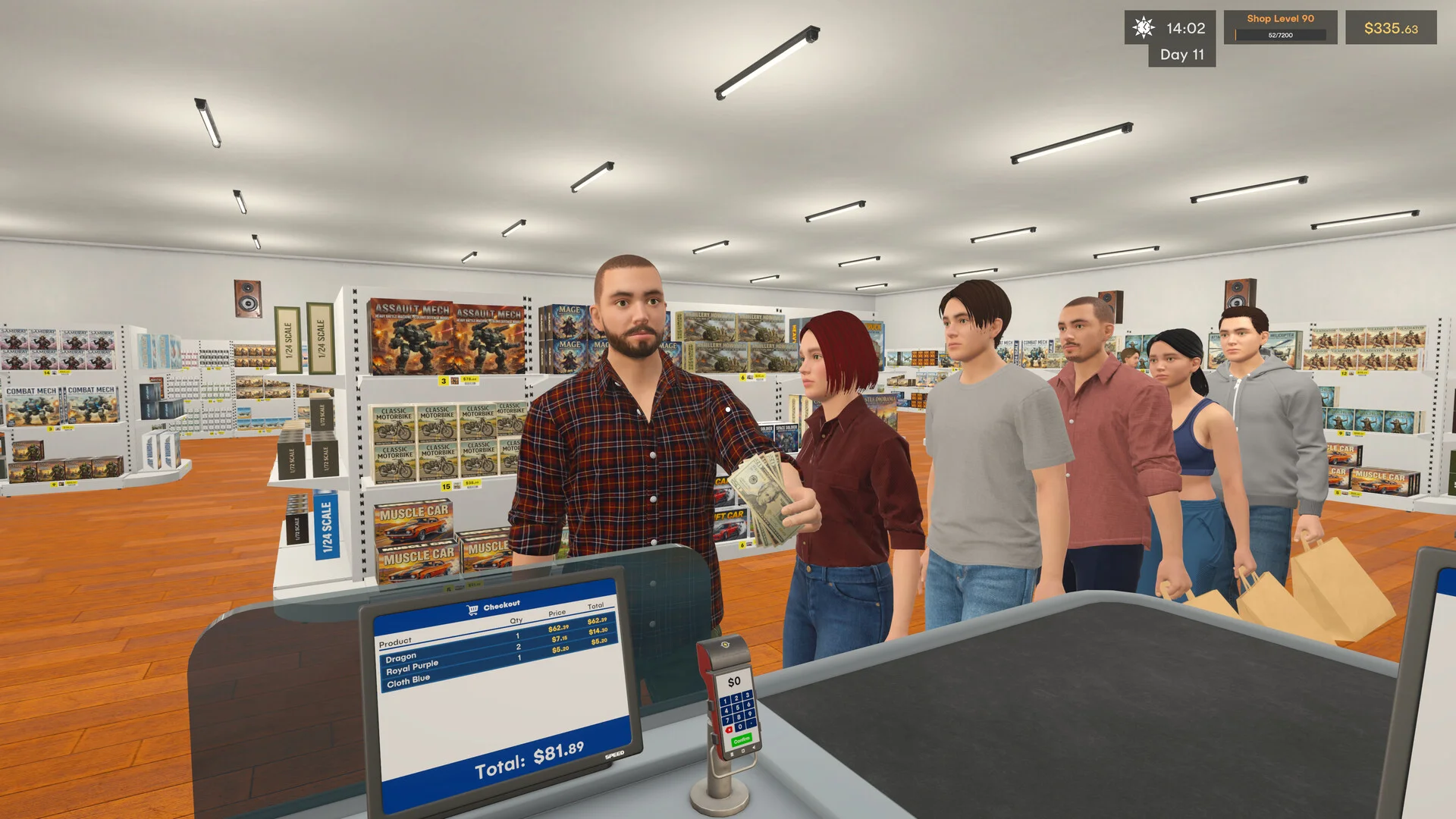 Model Kit Shop Simulator shelves screenshot