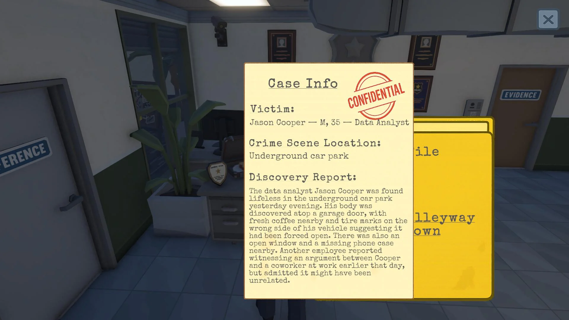 One Way Mirror AI interrogating suspects in a neon case