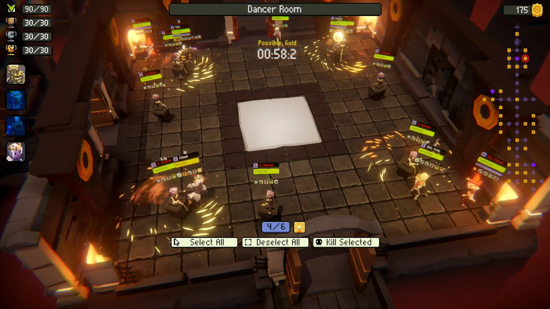 Drag'N Dungeon dropping heroes onto the battlefield