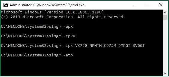 Windows activation confirmation