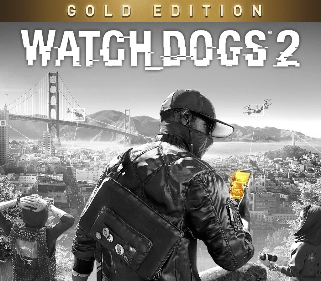 Watch Dogs 2 Gold cover, Marcus Holloway hacking the Bay Area