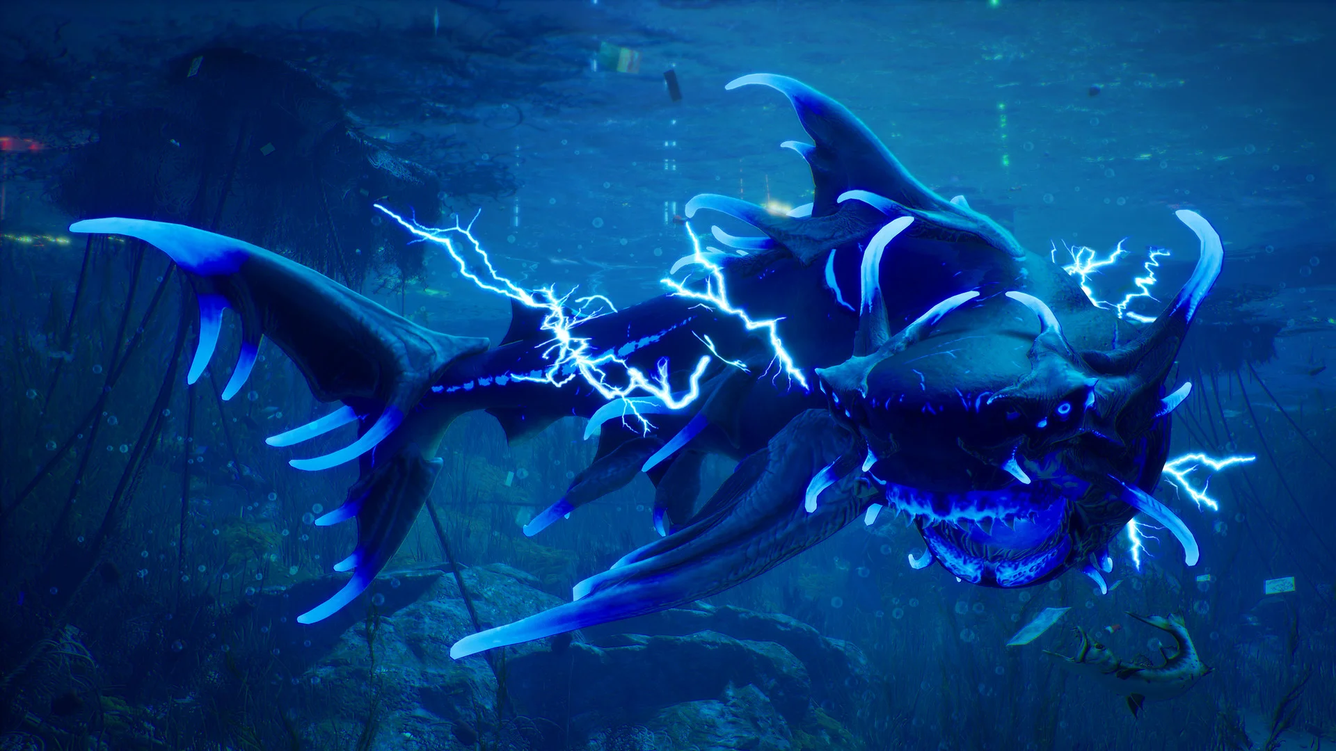 Hunters on the water in Maneater