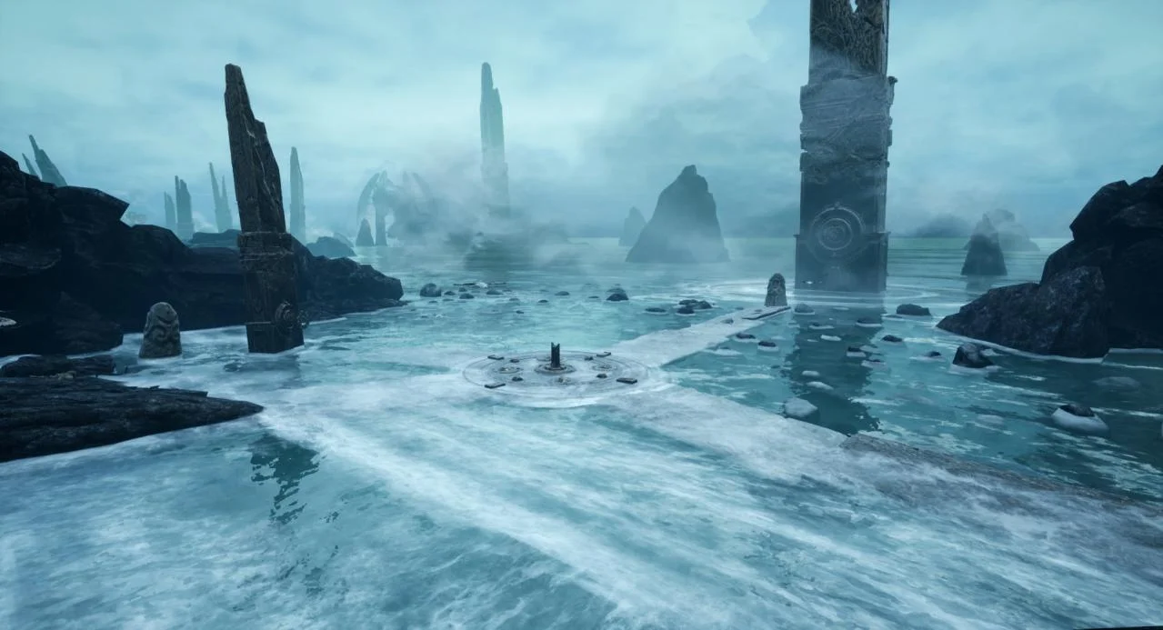 The Shore environmental puzzle on warped ground