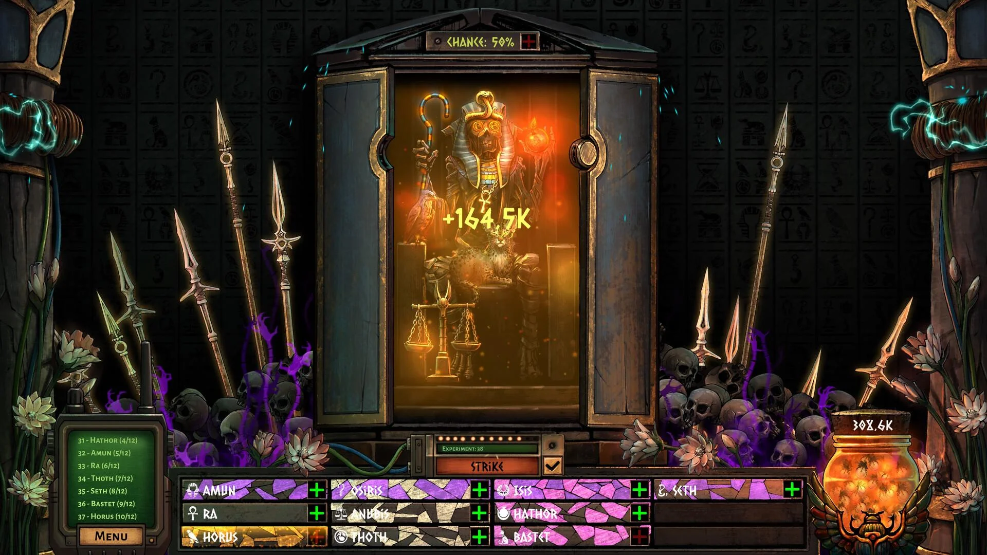 Unlucky Mummy closed sarcophagus with a 25 percent open