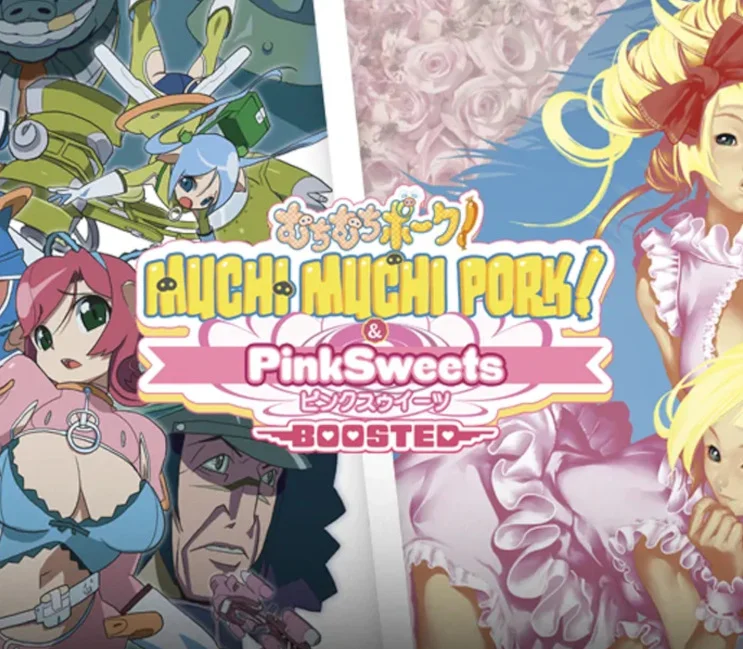 Muchi Muchi Pork and PinkSweets Boosted cover of two cute-em-up ships