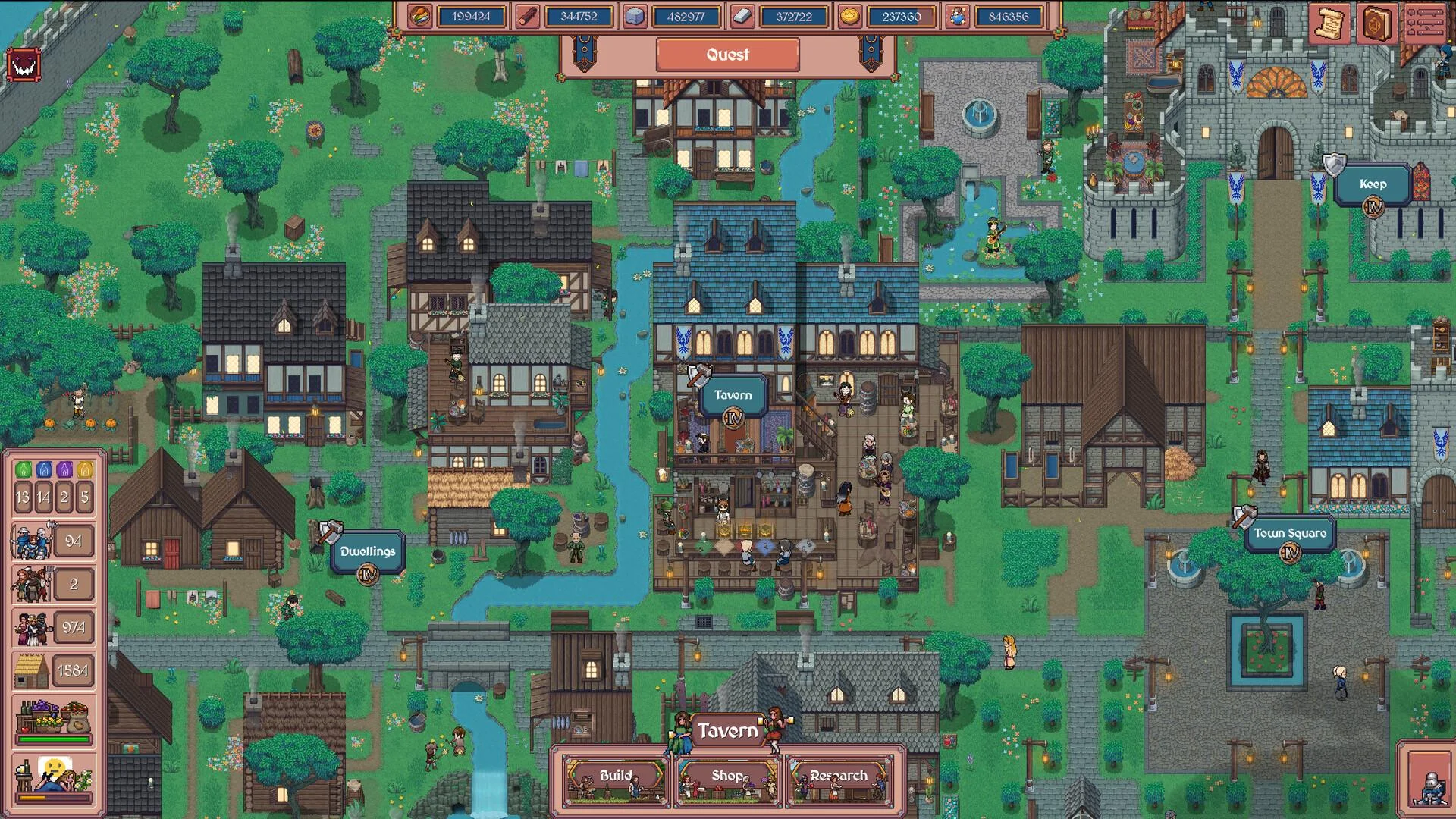 Hearth and Hamlet castle and tavern buildings