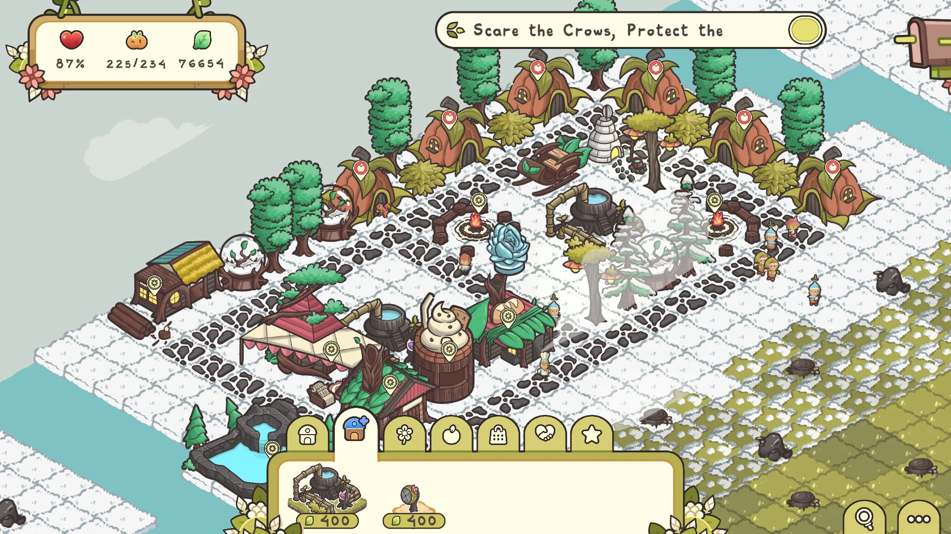 Verde decorations in a cozy town