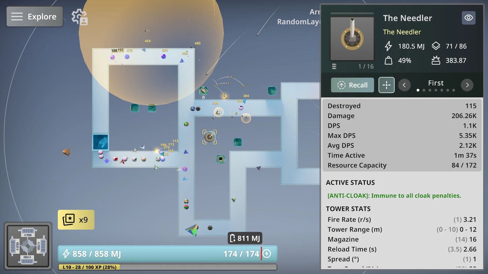 Sphere TD Windows Steam one-player campaign screenshot