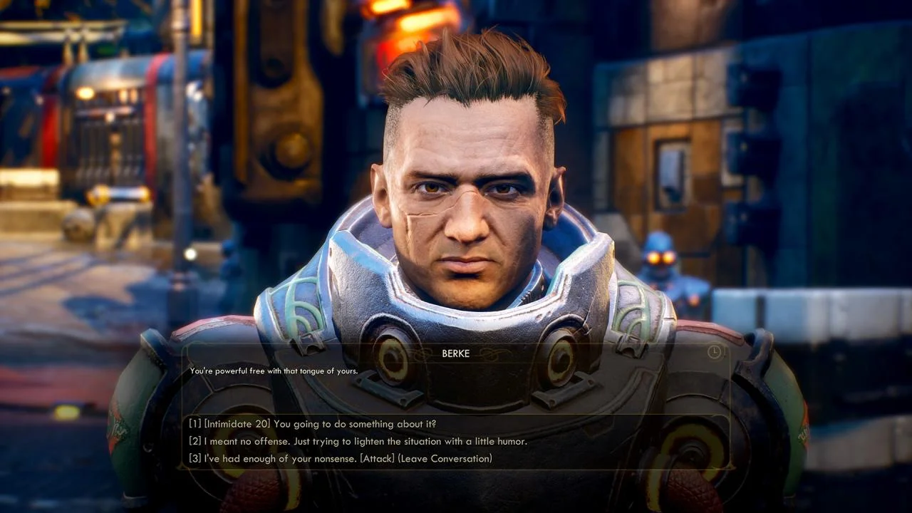 The Outer Worlds companion dialogue scene