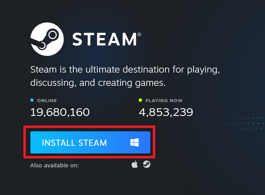 Steam Client download page