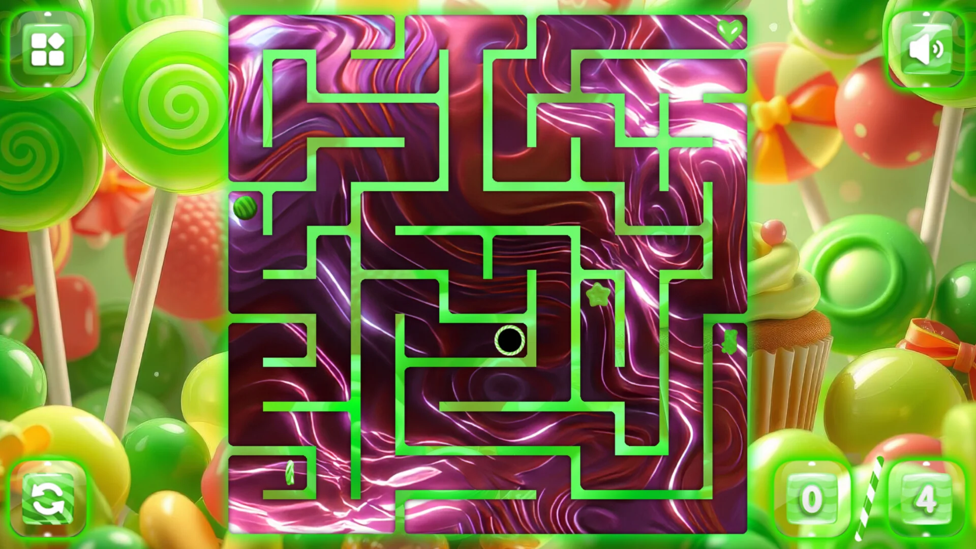 Sweetie Candy Maze caramel portal at stage end