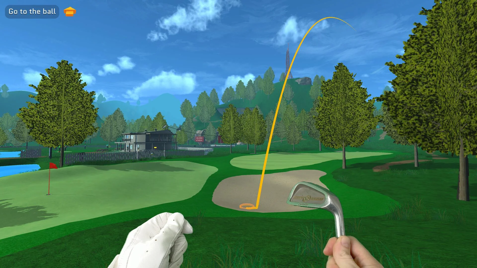 Normal Golf Game shots from anywhere across a trap playground