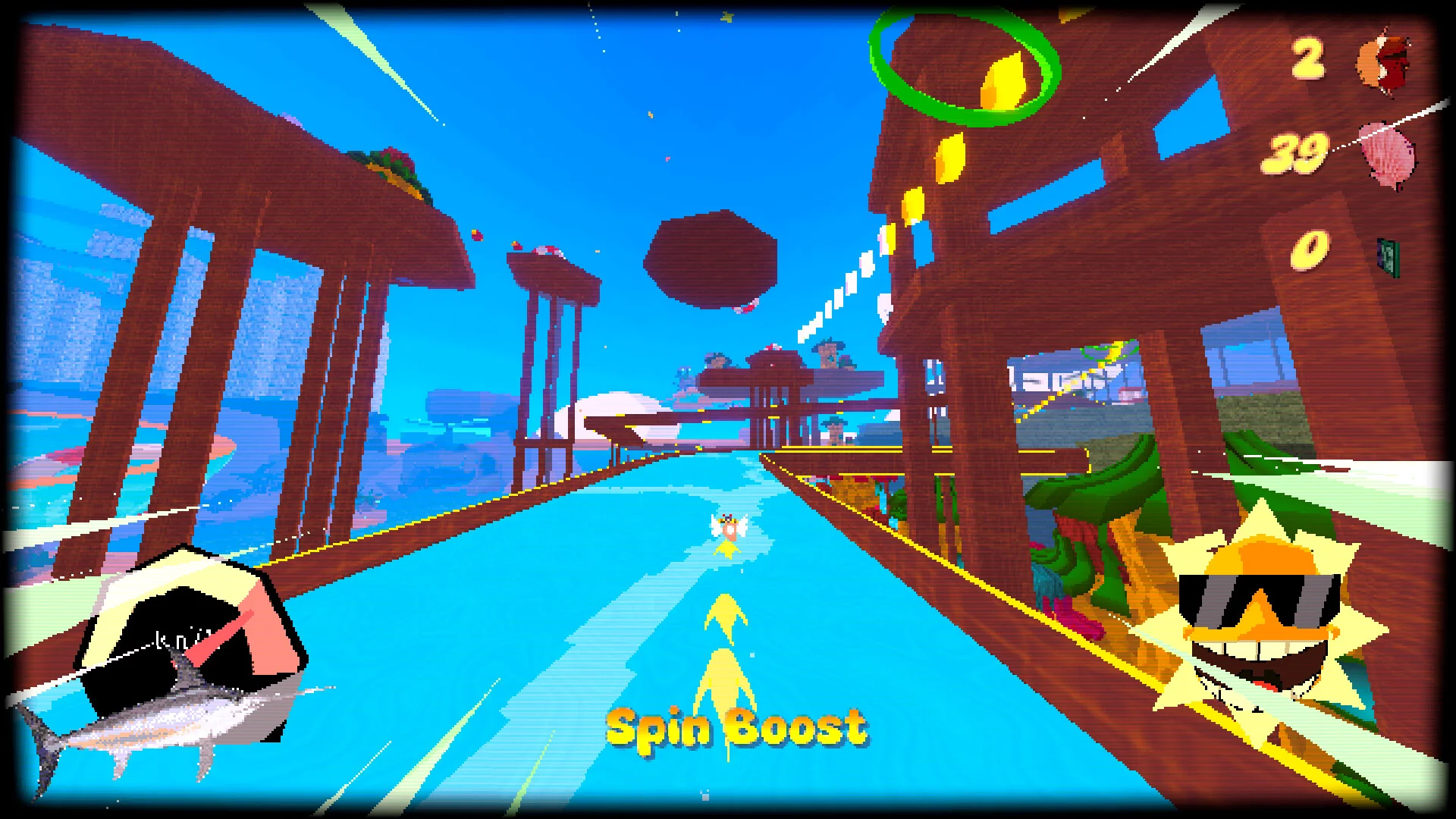 Sonki's Lagoon Steam cover, manta-ray 3D platformer on Windows