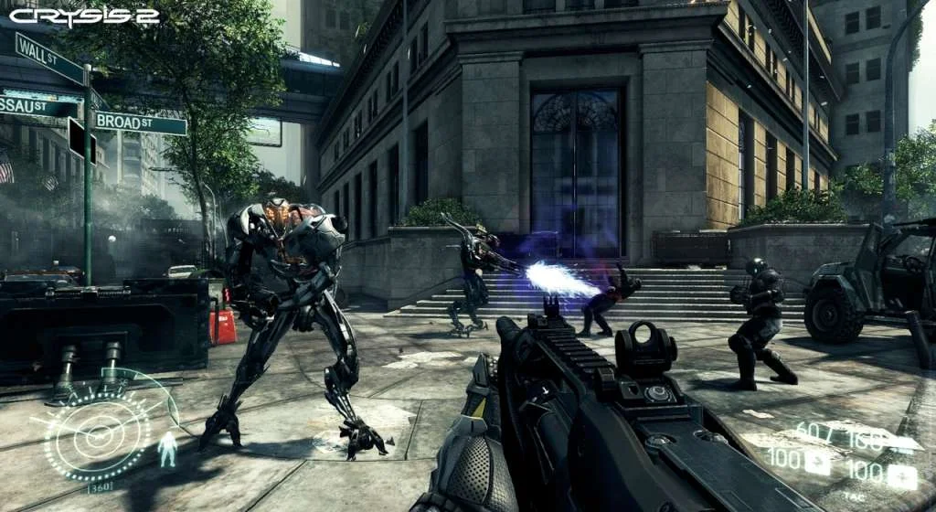 Crysis 2 Ceph alien invasion urban combat scene