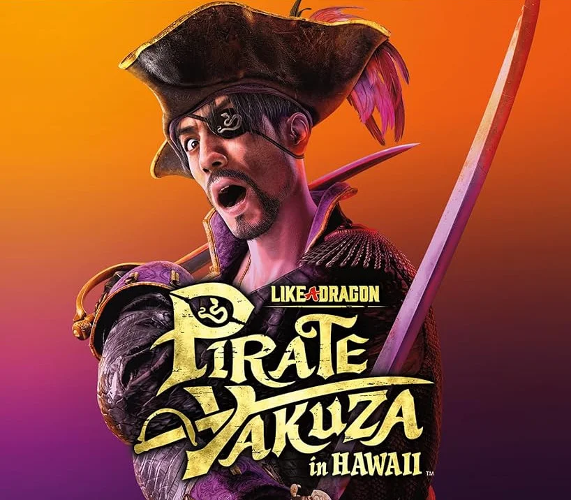 Like a Dragon Pirate Yakuza in Hawaii cover of Goro Majima in a tricorn with a cutlass